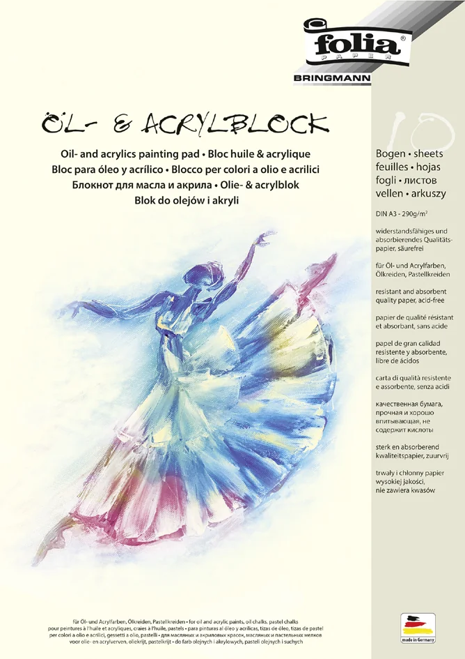 folia Bloc huile et acrylique, A4, 290 g/m2, 10 feuilles - OEM 8364