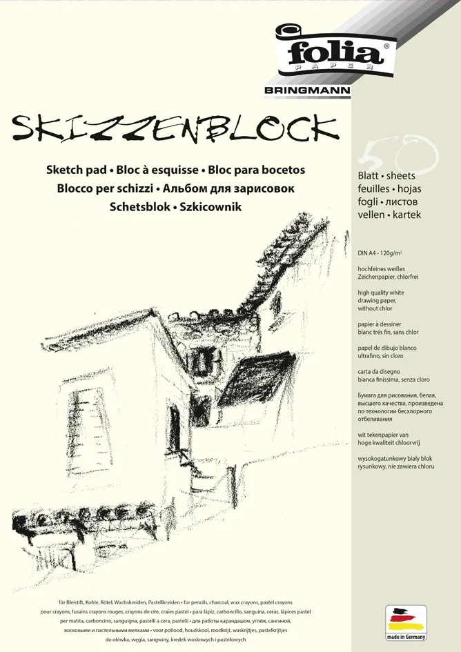 folia Bloc à esquisse, A3, 120 g/m2, 50 feuilles - OEM 8303