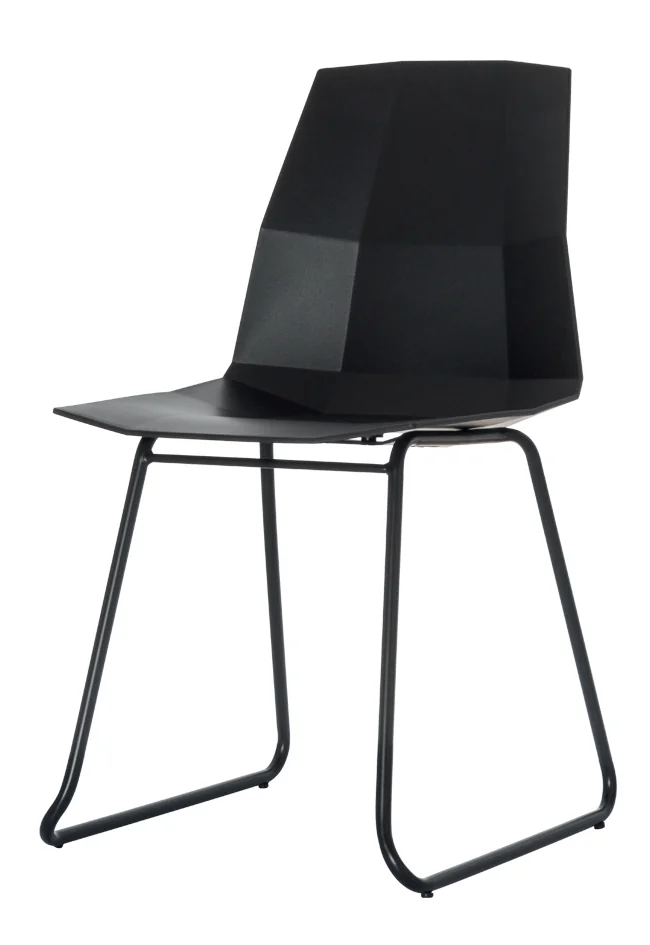 PAPERFLOW Chaise visiteur CUBE, set de 2, noir - OEM CHCUBTX2.01.01