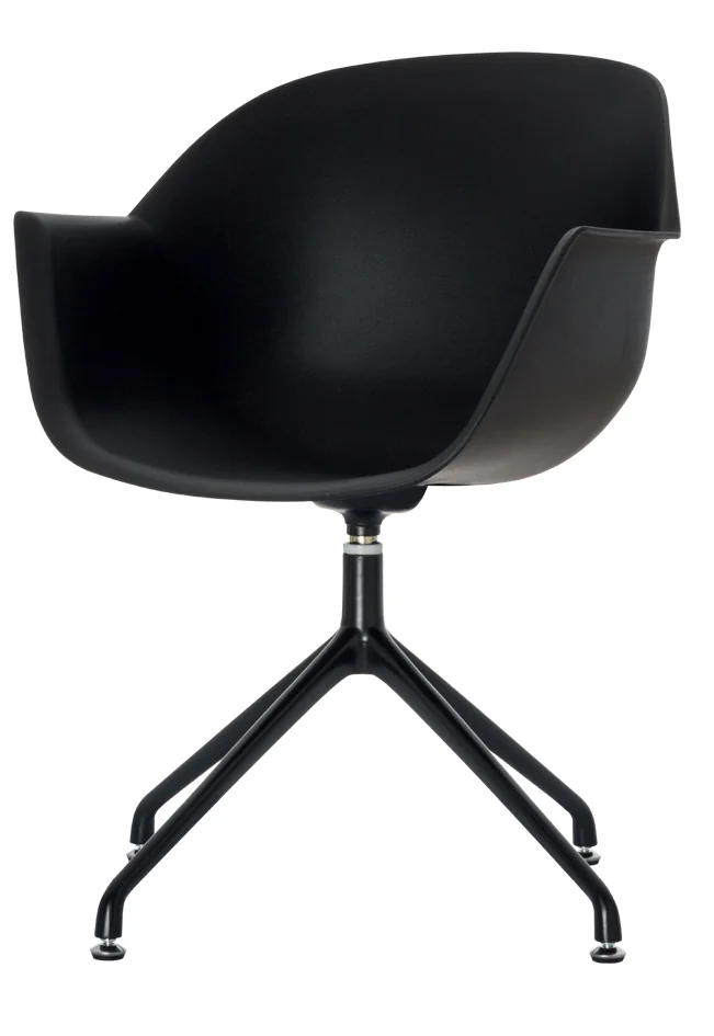 PAPERFLOW Chaise visiteur MOON, set de 2, noir - OEM CHMOONX2.01.01