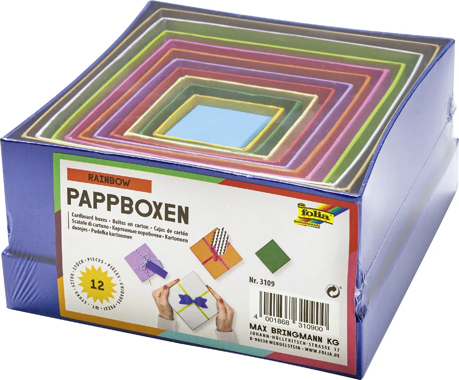folia Boîte cadeau 'Carré', tailles/couleurs assorties - OEM 3109