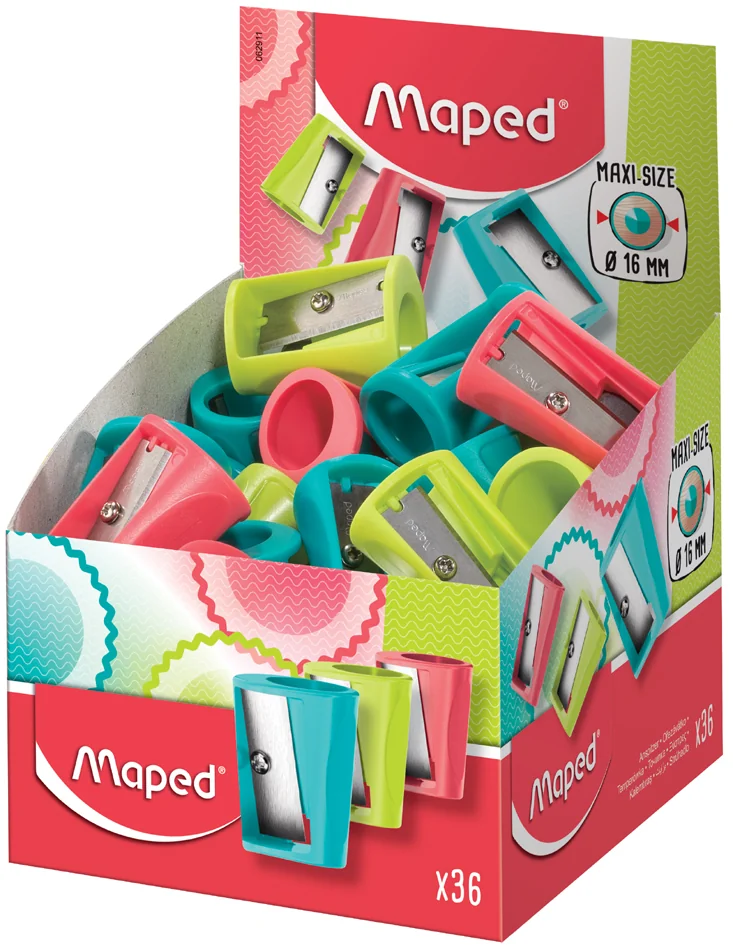 Maped Taille-crayon Vivo, en plastique, présentoir de 36 - lot de 36 - OEM 062911