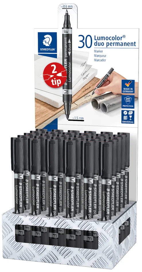 STAEDTLER Lumocolor Marqueur permanent duo, présentoir de 30 - OEM 348-9 CA30