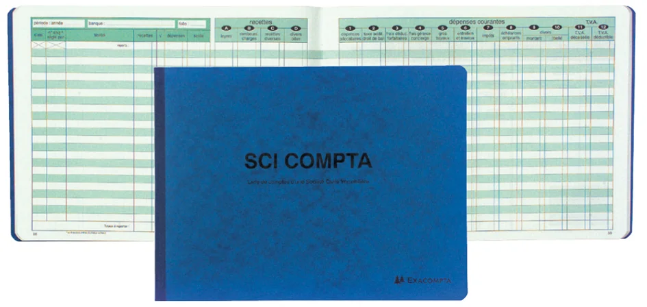 EXACOMPTA Piqûre 'SCI COMPTA', 240 x 320 mm, 80 pages - OEM 70E