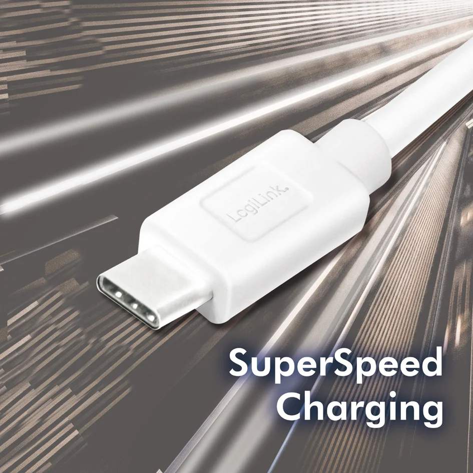 LogiLink Câble USB 3.2, USB-A - USB-C, 2,0 m, blanc - OEM CU0176 – Image 3