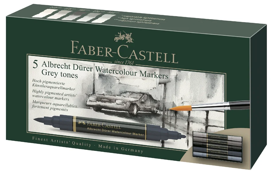 FABER-CASTELL Marqueur aquarelle ALBRECHT DÜRER, tons gris - OEM 160306