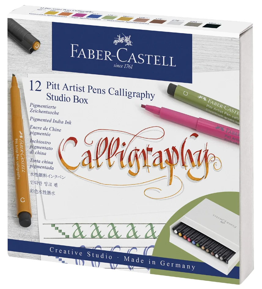 FABER-CASTELL Feutre PITT Artist Pen, boîte studio de 12 - OEM 167512