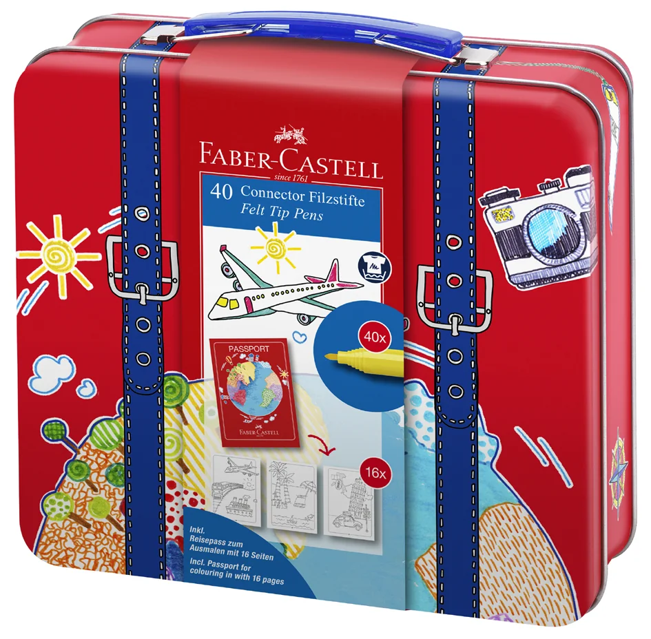 FABER-CASTELL Feutre CONNECTOR PEN, mallette de voyage de 40 - OEM 155535