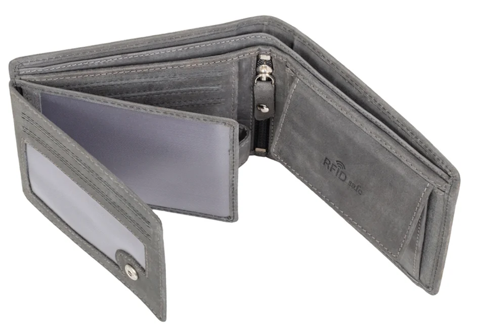 PRIDE&SOUL Portefeuille RFID, format portrait, cuir, gris - OEM 47253 – Image 4