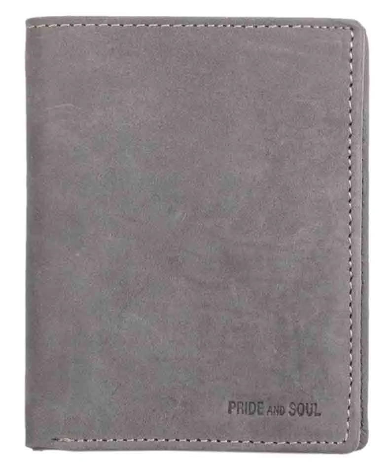 PRIDE&SOUL Portefeuille RFID, format paysage, cuir, gris - OEM 47254