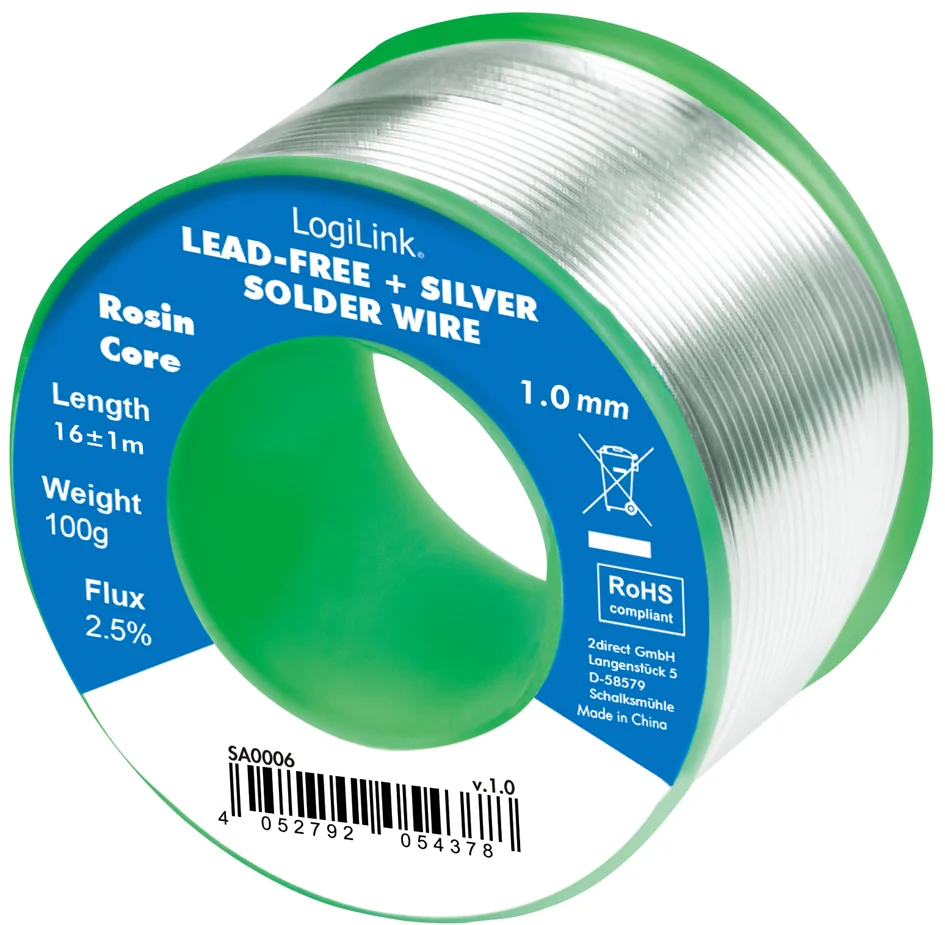 LogiLink Fil à souder, diamètre: 1 mm, cuivre 0,7%, 12,5 g - OEM SA0012