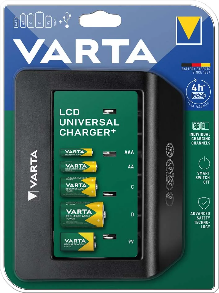 VARTA Chargeur LCD universel Charger+, non équipé - OEM 57688101401