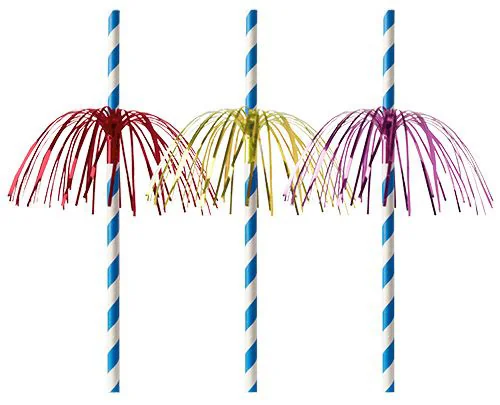 PAPSTAR Paille en papier 'Feu d'artifice', 200mm, bleu/blanc - OEM 87783