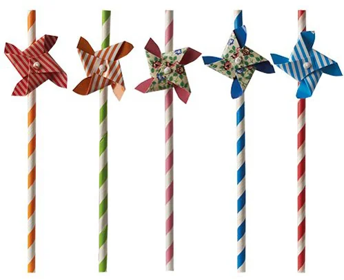 PAPSTAR Paille en papier 'Moulin à vent', 200 mm, coloré - OEM 87781