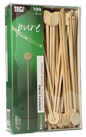 PAPSTAR Bâtons cocktail 'pure', en bambou, longueur : 180 mm - OEM 88232