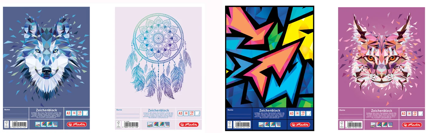 herlitz Bloc à dessin, format A3, 120 g/m2, 20 feuilles - OEM 400137995