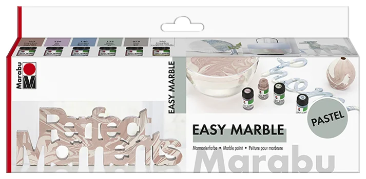 Marabu Peinture à marbrer 'easy marble', set PASTEL - OEM 1305000000081