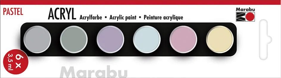 Marabu Set de peinture acrylique 'PASTEL', 6 x 3,5 ml - OEM 1210000000211