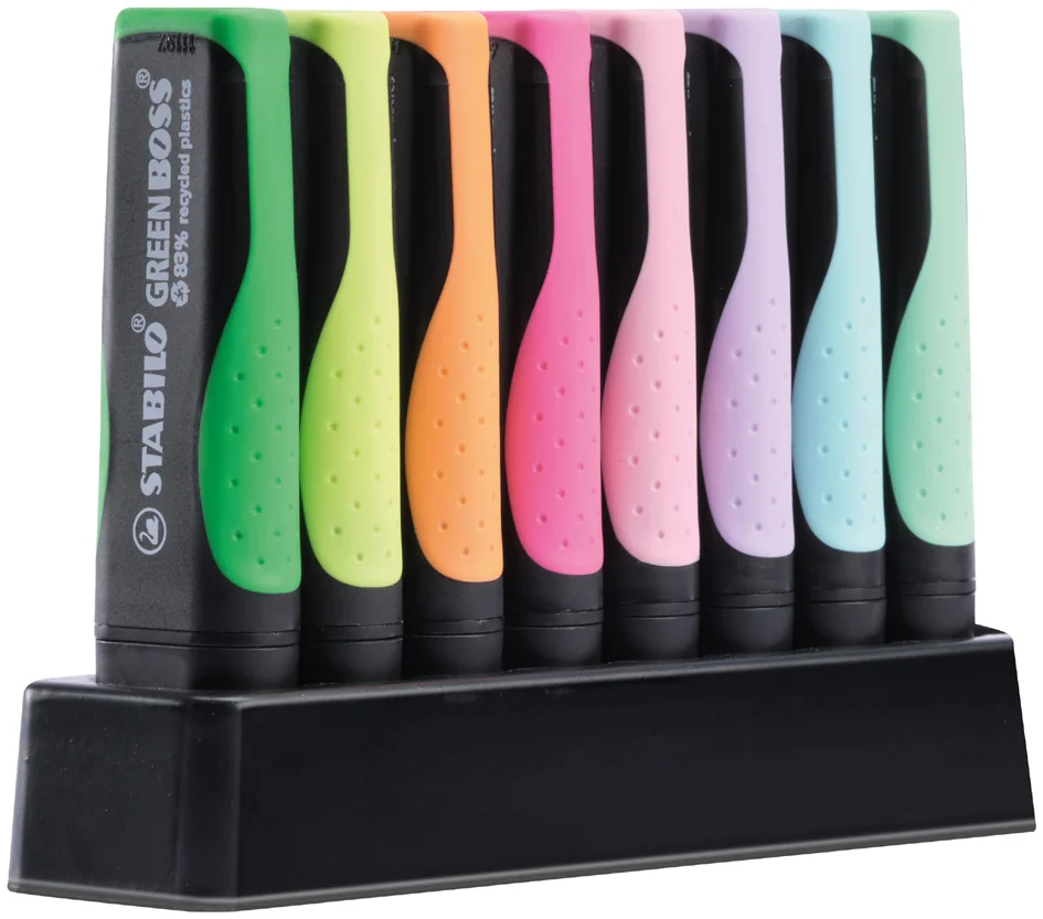STABILO Surligneur GREEN BOSS Pastel, set de bureau de 8 - OEM 6070/08-5