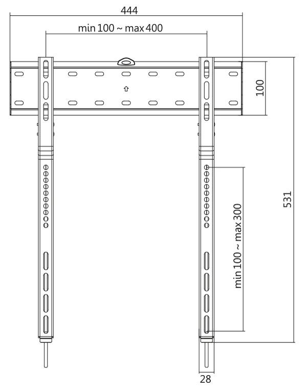 LogiLink Support mural pour TV, plat, pour 81,28 - 165,10 cm - OEM BP0116