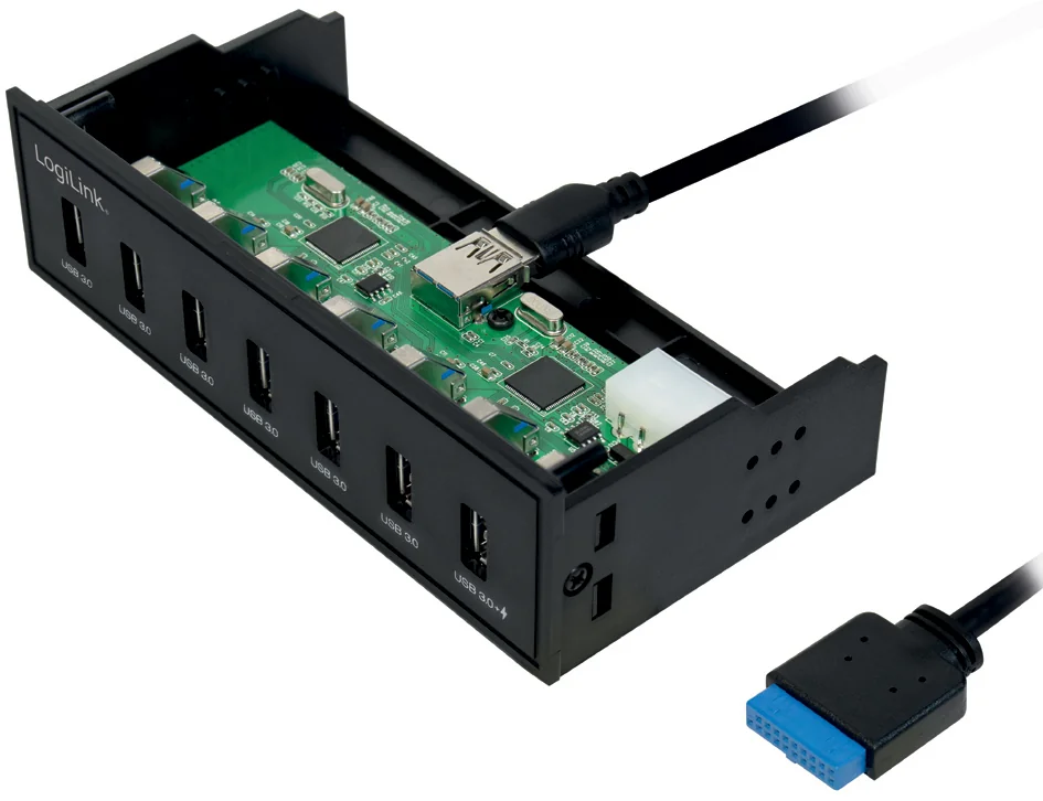 LogiLink Hub USB 3.0 de 5,25' avec port de chargement rapide - OEM UA0342