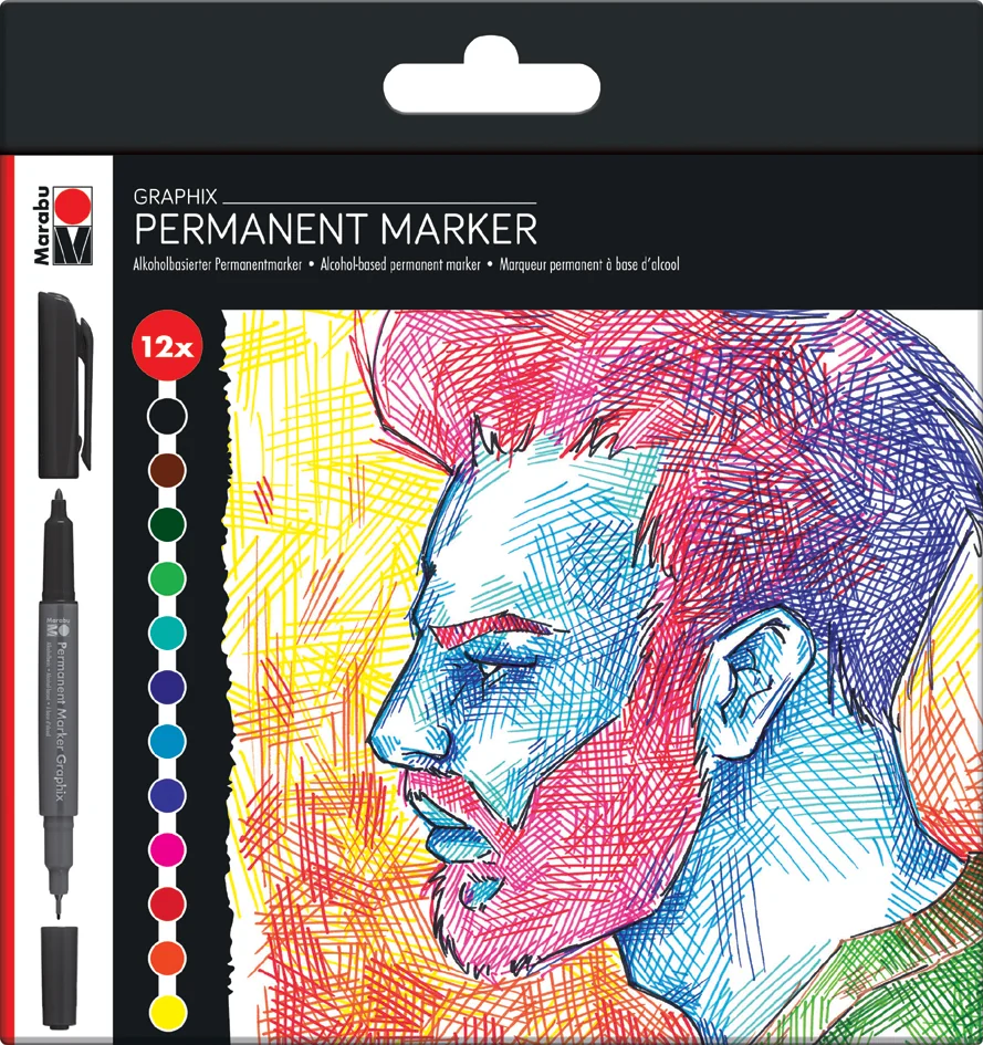 Marabu Marqueur permanent Graphix 'SIGNIFICANT', étui de 12 - OEM 0147000000100