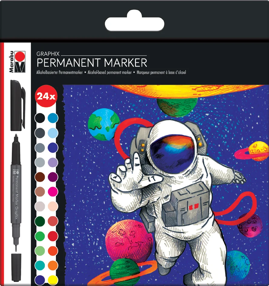 Marabu Marqueur permanent Graphix 'HERO OF GALAXY', étui 24 - OEM 0147000000102