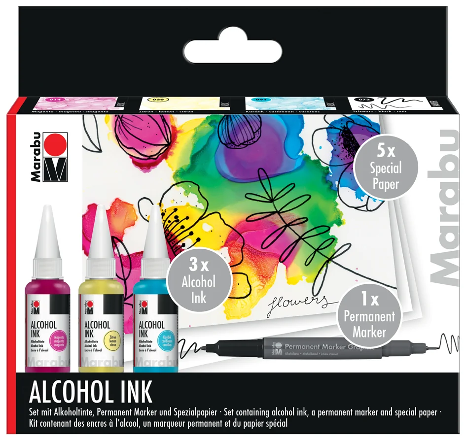 Marabu Set d'encre permanente Alcohol Ink FLOWERS - OEM 1216000000101