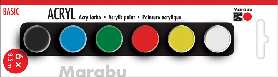 Marabu Set de peinture acrylique 'BASIC', 12 x 3,5 ml - OEM 1210000000206