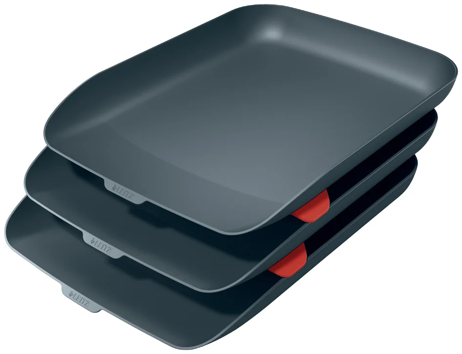 LEITZ Set corbeilles à courrier Cosy, A4, polystyrène, gris - OEM 5358-20-89