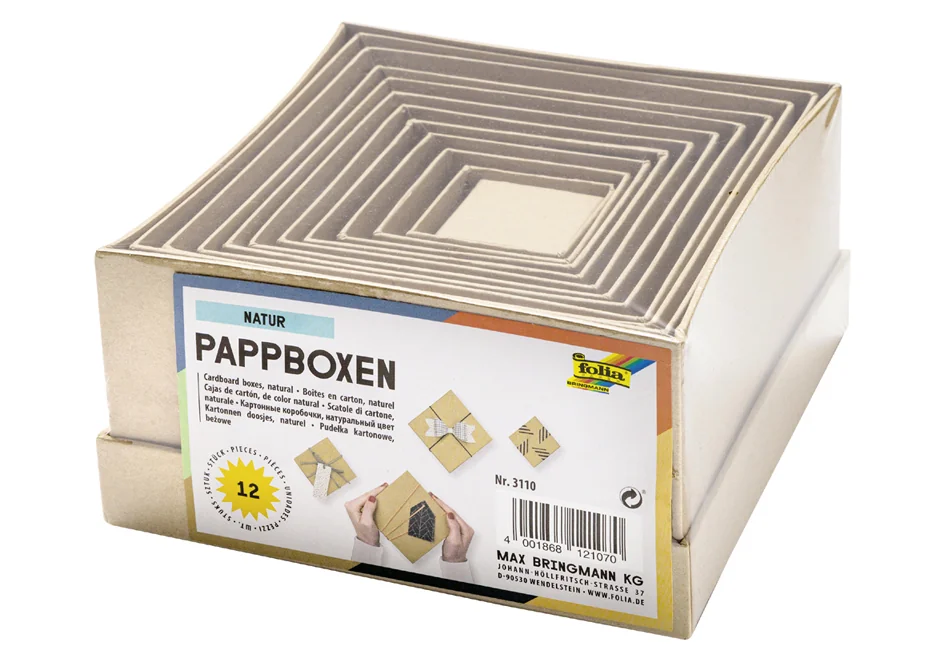 folia Boîtes en carton NATUR, carré, assortiment de 12 - OEM 3110