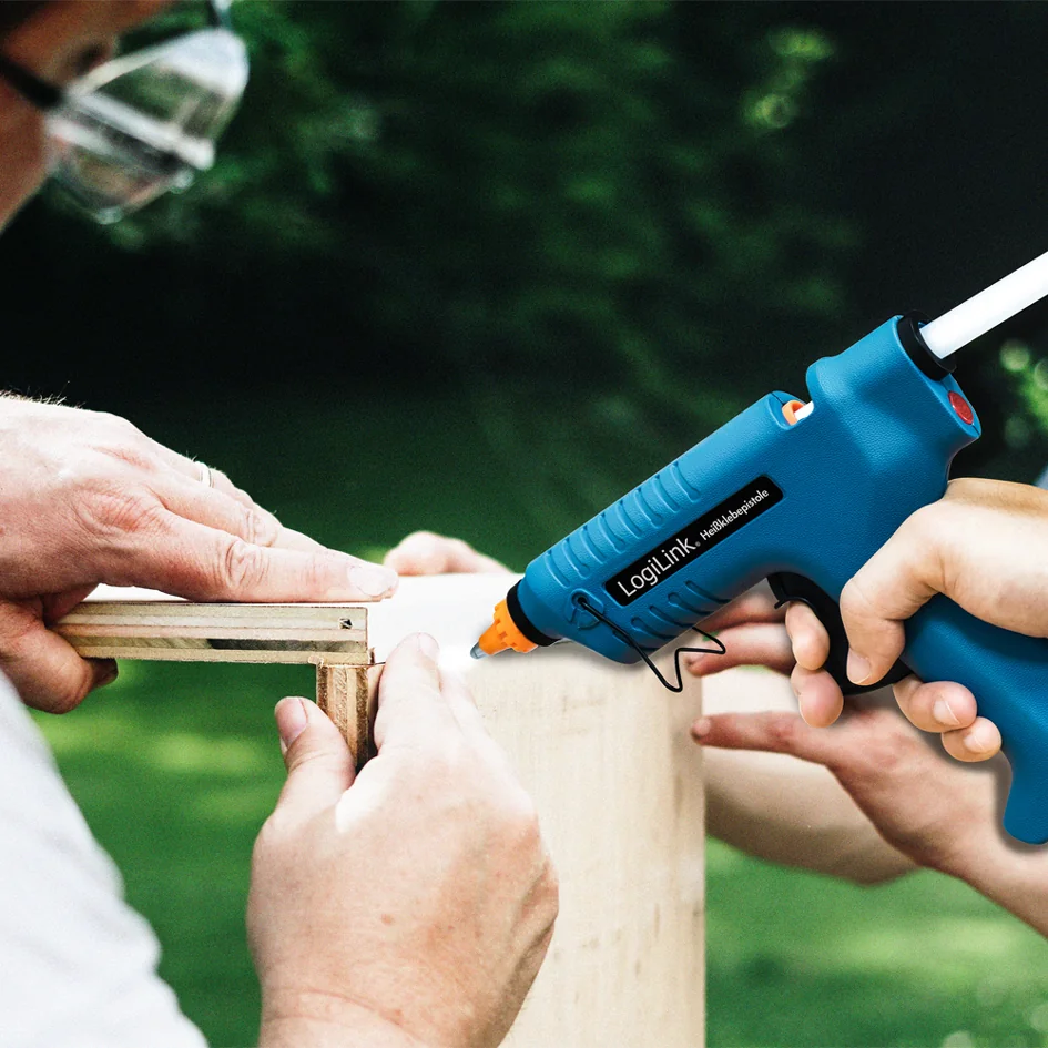 LogiLink Pistolet à colle, 80 watts, sans câble, bleu - OEM WZ0052