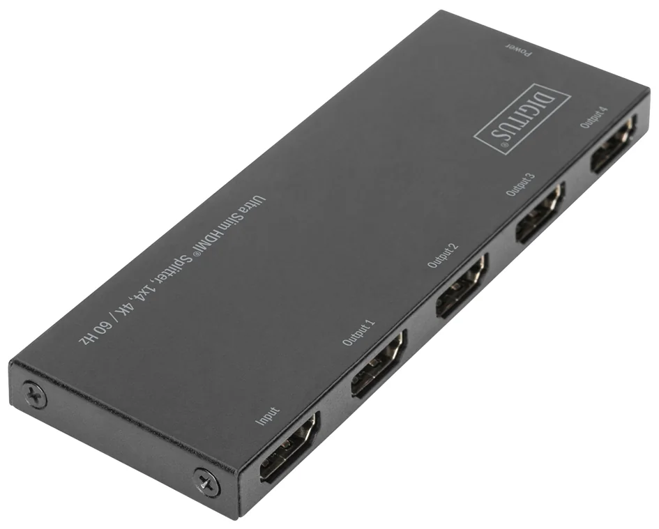 DIGITUS Répartiteur HDMI extra-plat, 1x4, 4K/60 Hz, noir - OEM DS-45323