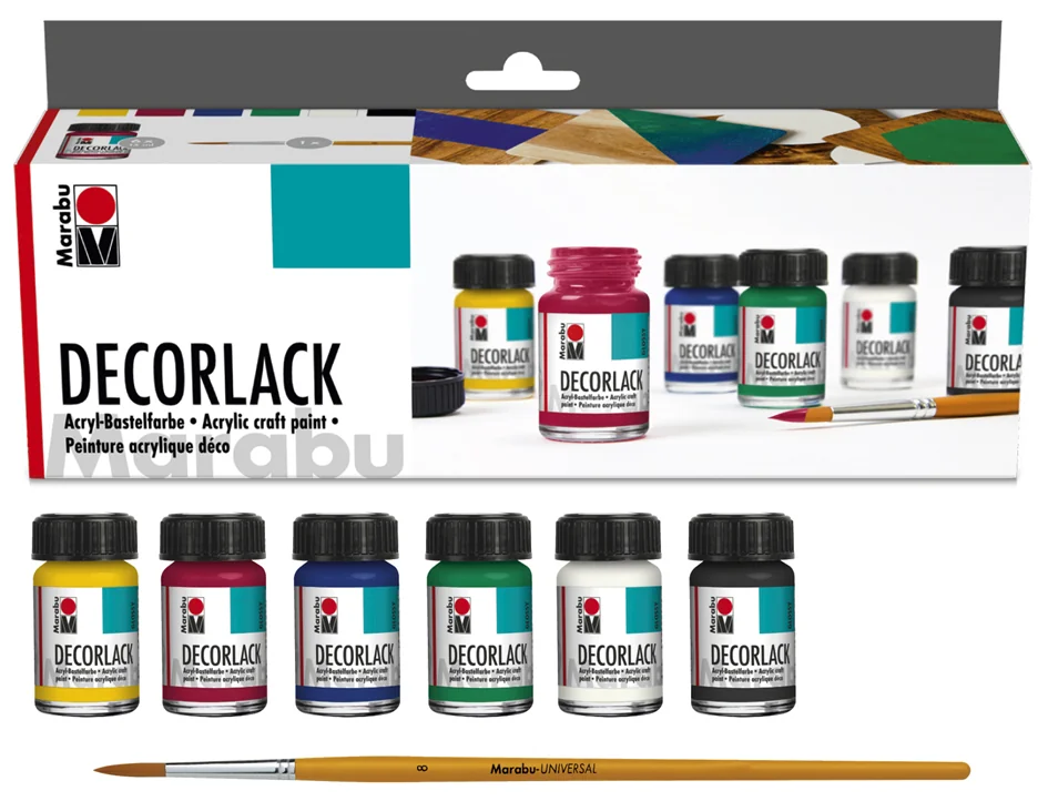 Marabu Peinture acrylique Decorlack, set de démarrage 6x15ml - OEM 1130000000087