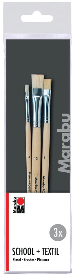 Marabu Set de pinceaux School + Textil, 3 pièces - OEM 0180000000200
