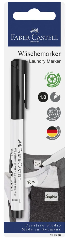 FABER-CASTELL Marqueur pour tissu, noir, sur carte blister - OEM 159596