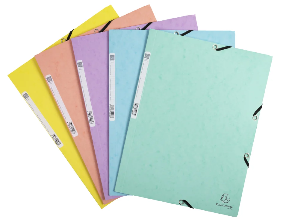 EXACOMPTA Chemise à élastiques Aquarel, A4, carton, vert - OEM 55533E