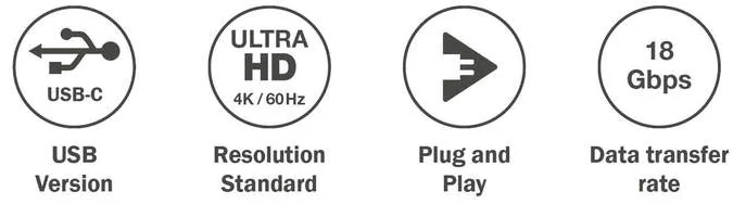 DIGITUS Câble adaptateur, USB-C - HDMI-A, 2,0 m - OEM AK-300330-020-S – Image 2
