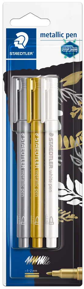 STAEDTLER Marqueur permanent métallisé, pointe ogive, par 3 - OEM 8323-S BK3