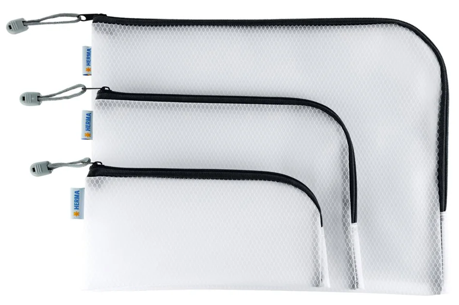 HERMA Pochette à fermeture à zip 'Mesh Bags', A5, bleu - OEM 20009 – Image 8