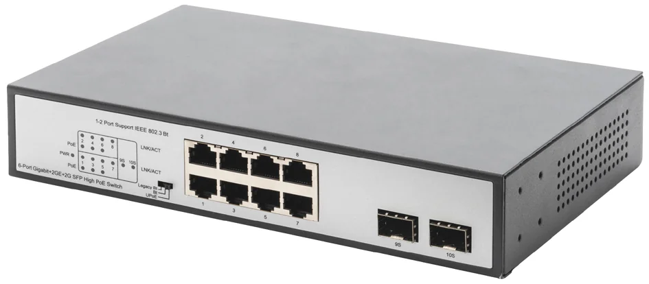 DIGITUS Switch Gigabit PoE 19', 8 ports, Unmanaged - OEM DN-95140
