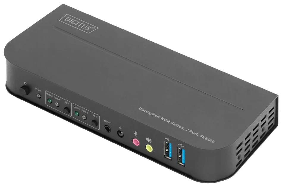 DIGITUS Commutateur KVM, 2 ports, 2x entrée DP, 1x sortie DP - OEM DS-12850 – Image 2