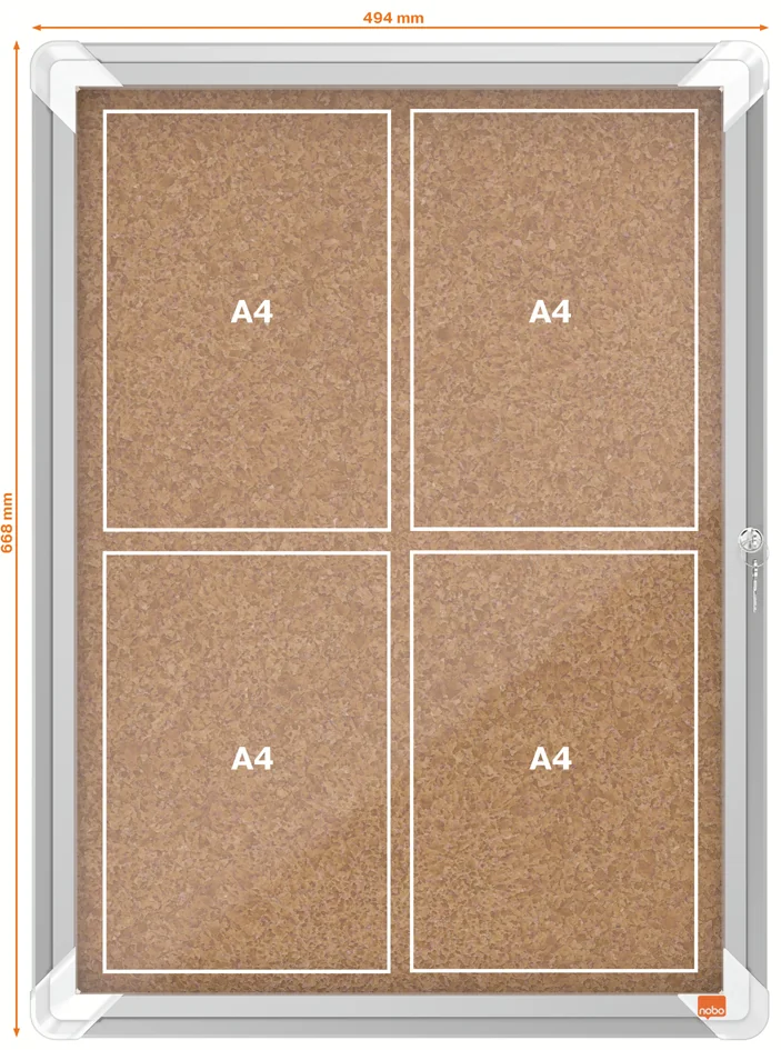 nobo Vitrine d'affichage en liège Premium Plus, 9 x A4 - OEM 1902564