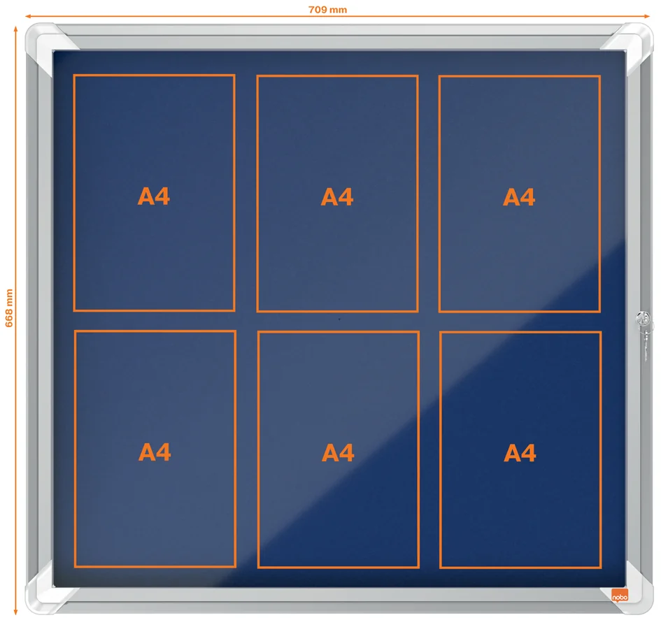 nobo Vitrine d'affichage Premium Plus, feutre, 8x A4, gris - OEM 1915329