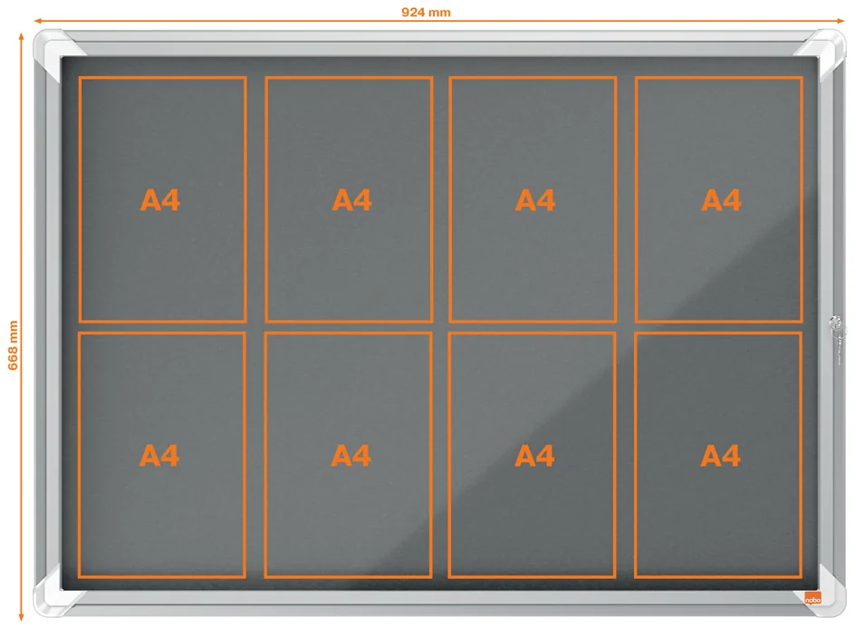 nobo Vitrine d'affichage Premium Plus, feutre, 8x A4, gris - OEM 1915329 – Image 5