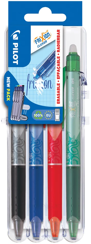 PILOT Stylo roller FRIXION BALL CLICKER 05 Set2Go, étui de 4 - OEM 570189