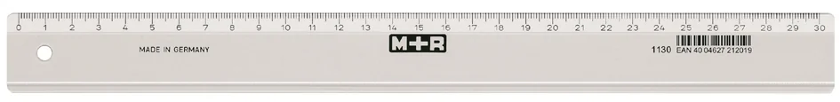 M+R Règle en plastique, longueur: 300 mm, étroit,transparent - OEM 1130 0000
