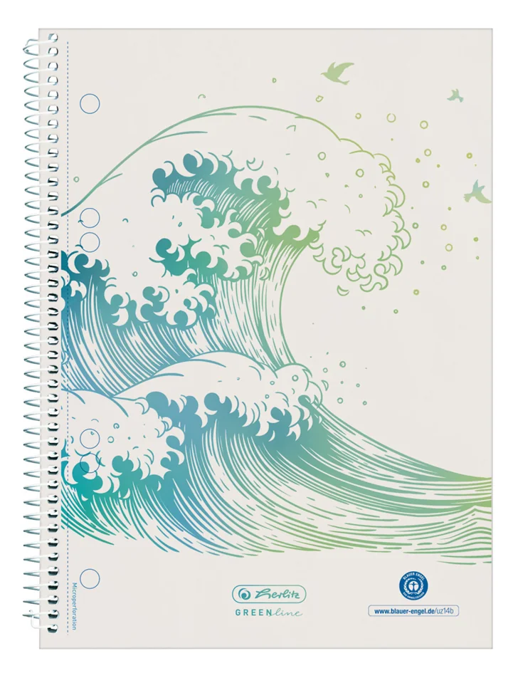 herlitz Cahier spiralé GREENline Ginkgo, A5, quadrillé - OEM 300006031
