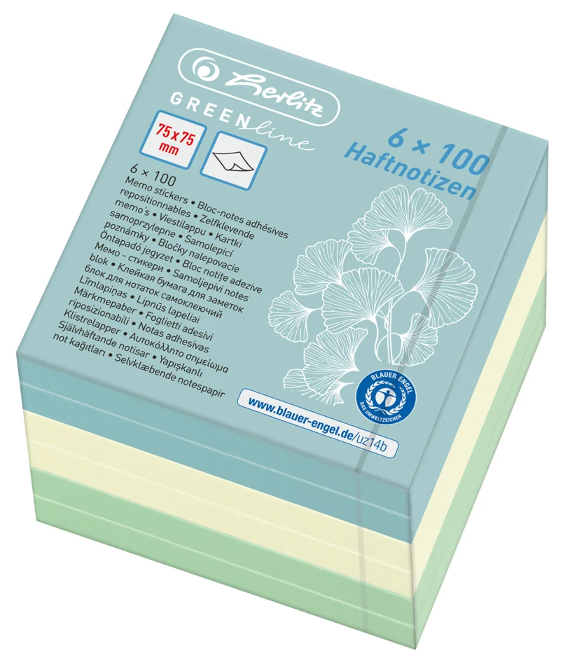 herlitz Cube bloc-notes GREENline, 75 x 75 mm - OEM 300006024