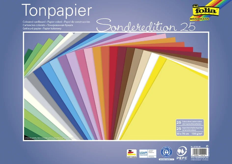 folia Papier de couleur, (L)500 x (H)700 mm, assorti - OEM 67/25 99